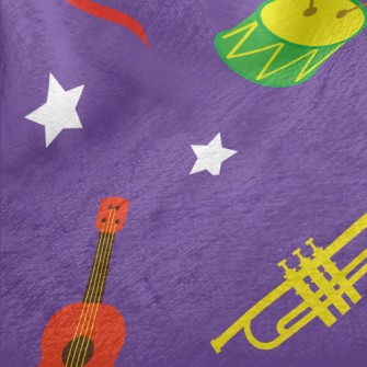Colorful Cartoon Musical Instr Minky