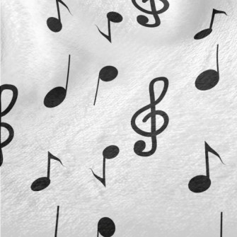 Hand Drawn Black Musical Notes Minky