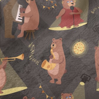 Brown Bear Jazz Night Minky