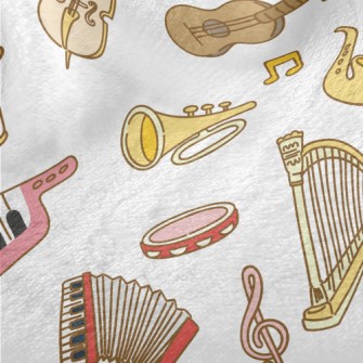 Cute Musical Instrument Doodle Minky