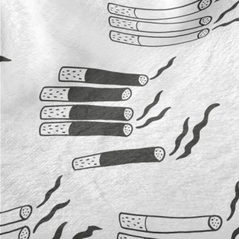 Hand Drawn Black And White Cig Minky