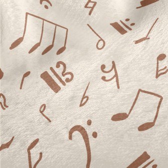 Brown Musical Note Graffiti Minky