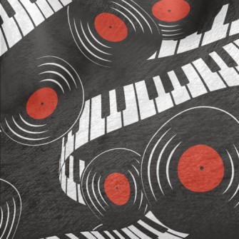 Piano Keys And Vinyl Records Minky
