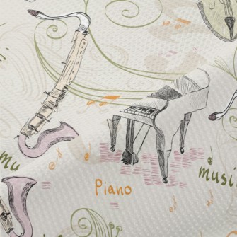 Hand Drawn Western Music Piqué