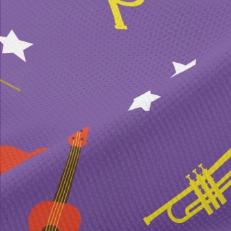 Colorful Cartoon Musical Instr Piqué