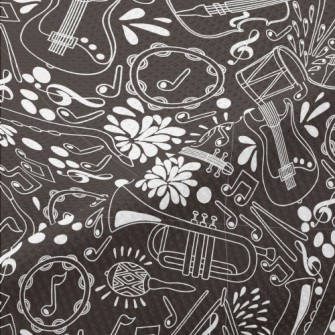 Musical Instruments Illustrati Piqué