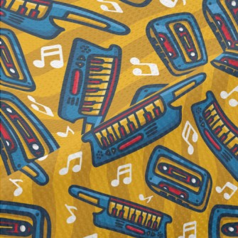 Retro Cute Music Theme Piqué