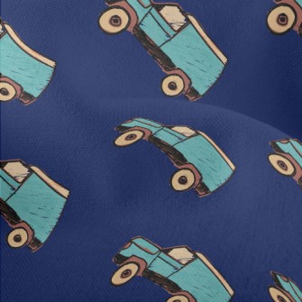 Blue Hand Painted Suv Lightweight Performance Linen