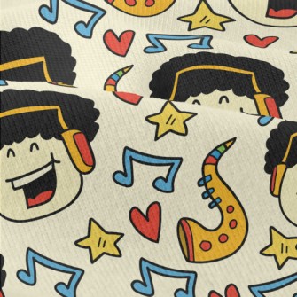 Hand Drawn Cartoon Singing Boy Modern Jersey