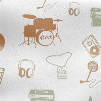 Rock And Roll Colored Silhouet Jersey Backed Fleece