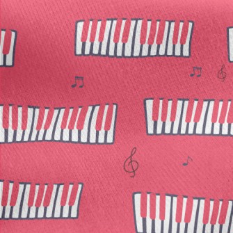 Pink Graffiti Piano Jersey Backed Fleece