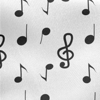 Hand Drawn Black Musical Notes Jersey Backed Fleece