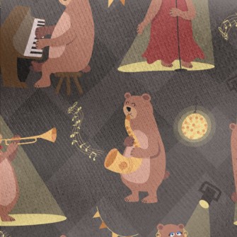 Brown Bear Jazz Night Jersey Backed Fleece