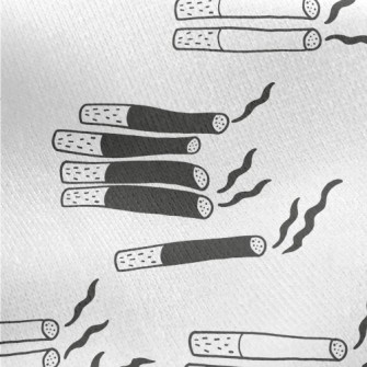 Hand Drawn Black And White Cig Jersey Backed Fleece