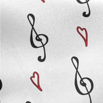 Musical Note Symbol And Love H Jersey Backed Fleece