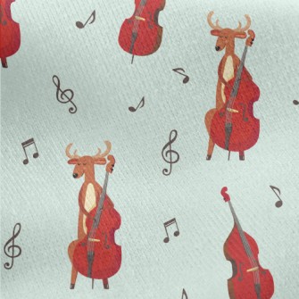 Elk Playing Double Bass Jersey Backed Fleece