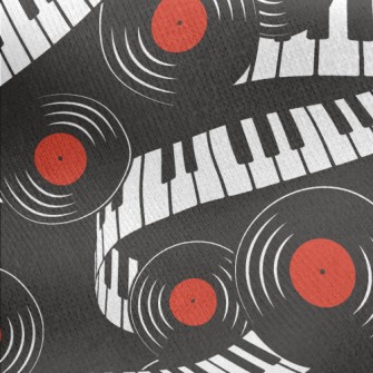 Piano Keys And Vinyl Records Jersey Backed Fleece
