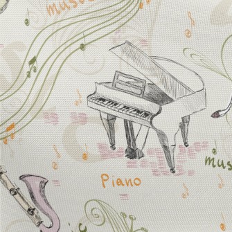 Hand Drawn Western Music Pongee