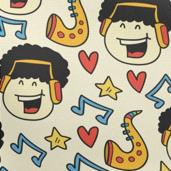 Hand Drawn Cartoon Singing Boy Pongee