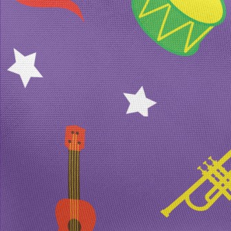 Colorful Cartoon Musical Instr Pongee
