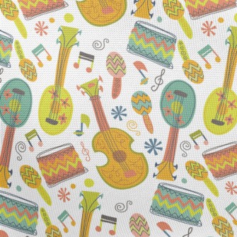 Colorful Musical Instrument Gr Pongee