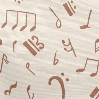 Brown Musical Note Graffiti Pongee