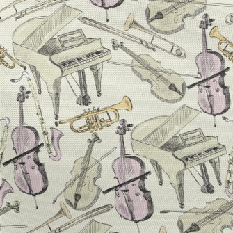 Hand Drawn Orchestral Illustra Pongee