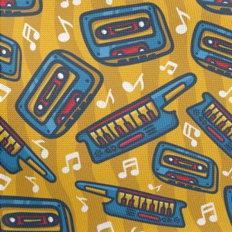 Retro Cute Music Theme Pongee