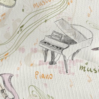 Hand Drawn Western Music Stretch Jersey