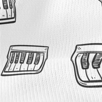 Beautiful Hand-painted Piano K Stretch Jersey