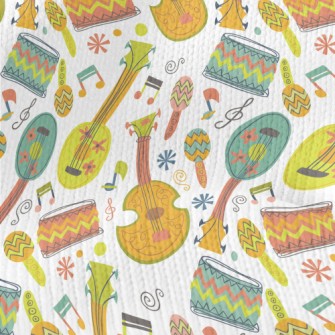 Colorful Musical Instrument Gr Stretch Jersey