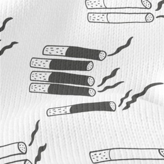 Hand Drawn Black And White Cig Stretch Jersey