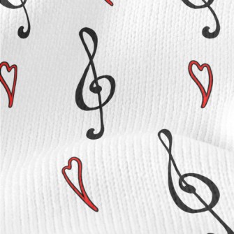 Musical Note Symbol And Love H Stretch Jersey