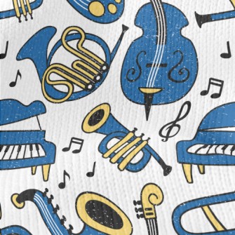 Blue Musical Instrument Doodle Stretch Jersey