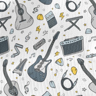 Cartoon Guitar And Speaker Stretch Jersey