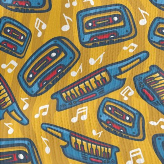 Retro Cute Music Theme Stretch Jersey