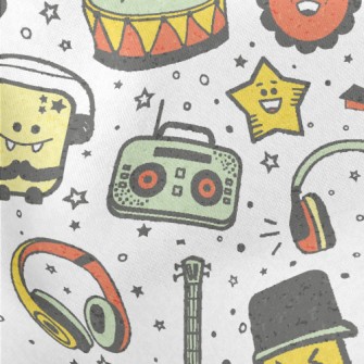 American Cartoon Music Graffit Lightweight Cotton Poplin