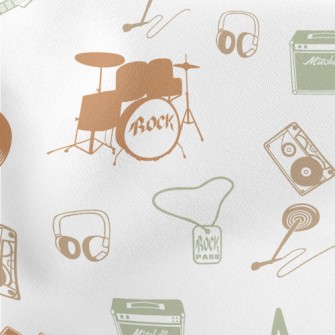 Rock And Roll Colored Silhouet Lightweight Cotton Poplin