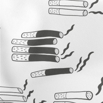 Hand Drawn Black And White Cig Lightweight Cotton Poplin