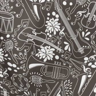 Musical Instruments Illustrati Lightweight Cotton Poplin