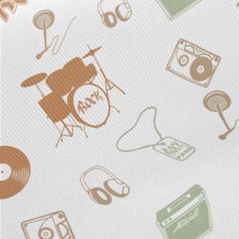 Rock And Roll Colored Silhouet Midweight Cotton Poplin