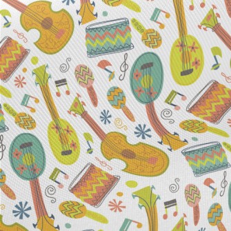 Colorful Musical Instrument Gr Midweight Cotton Poplin
