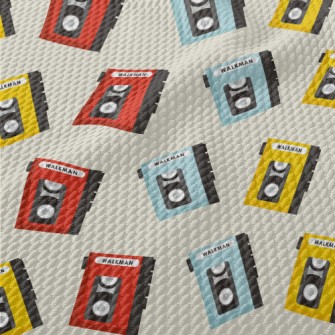 Retro Music Player Birdseye Piqué