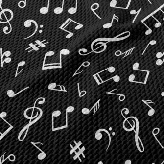Musical Note Symbol Pattern Birdseye Piqué