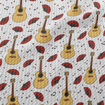 Fan And Guitar Birdseye Piqué