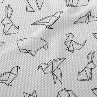 Cute Origami Animals Birdseye Piqué