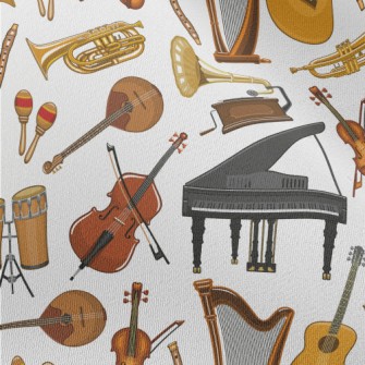 Classic Retro Musical Instrume Chiffon