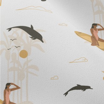 Surfing Season Illustration Chiffon