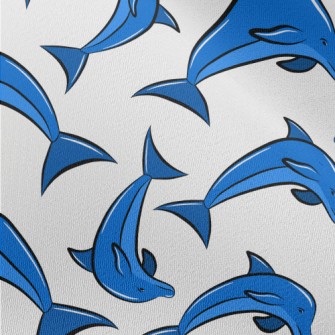 Blue Dolphin Pattern Chiffon