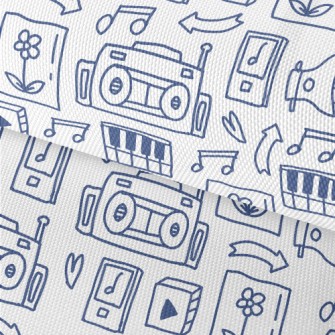 Music Player Doodle Waterproof Oxford